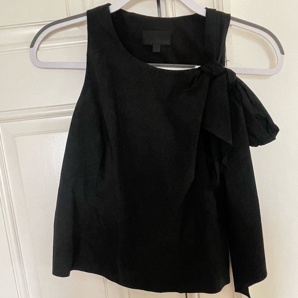 Intermix shoulder tie blouse